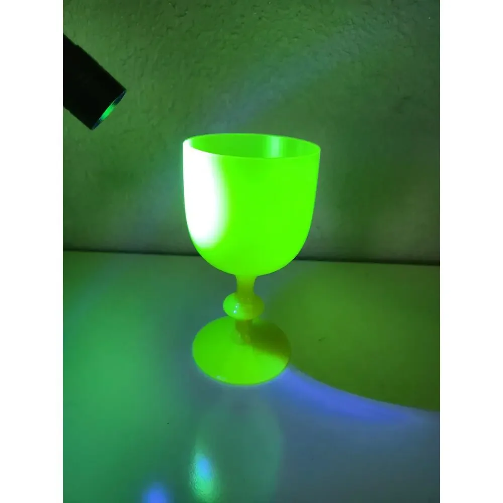 Portieux Vallerysthal Lot of 7 Canary Yellow Opaline Uranium Glasses 30's Read - Picture 6 of 11